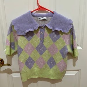 Zara Collared Sweater in Size Medium